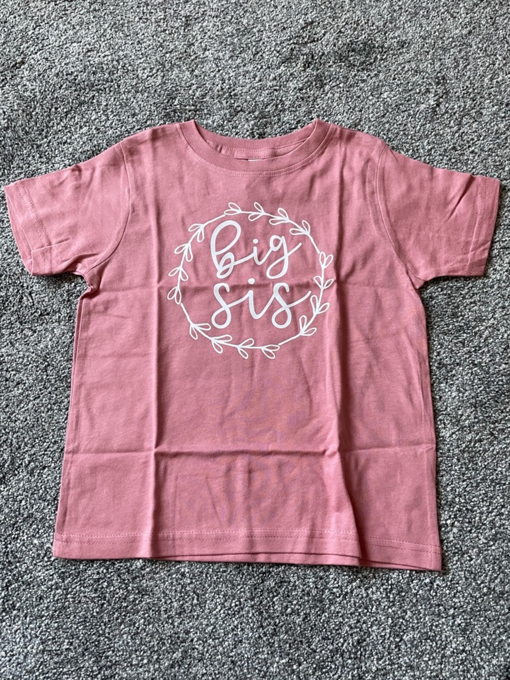 Pink 'Big Sis' Short Sleeve Tee (Lil Sis Onesie Also Available)
